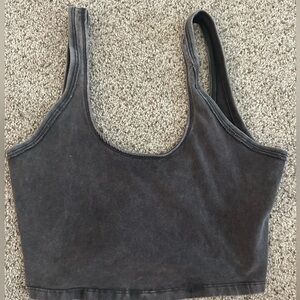 Gray Cropped Tank Top